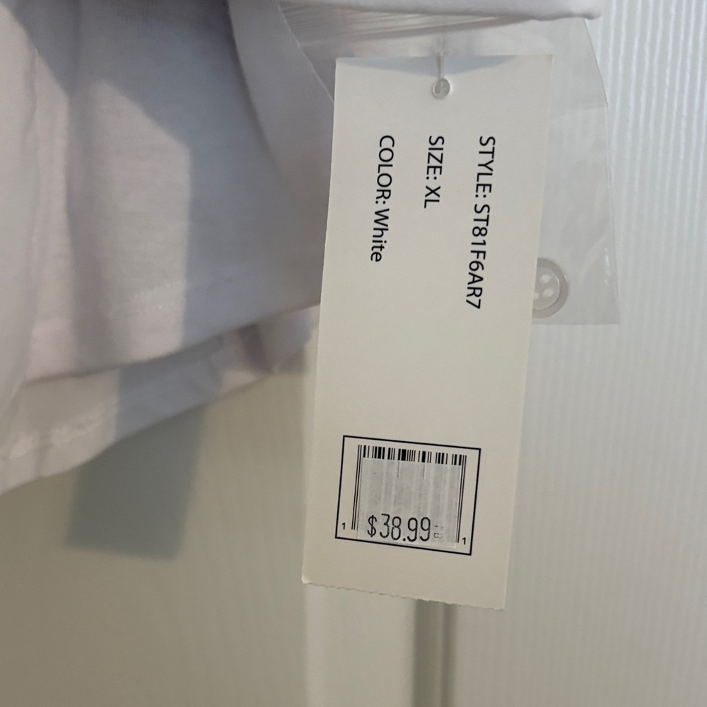 White Button-Up Shirt with Bow Sleeve Detail - Picture 4 of 6
